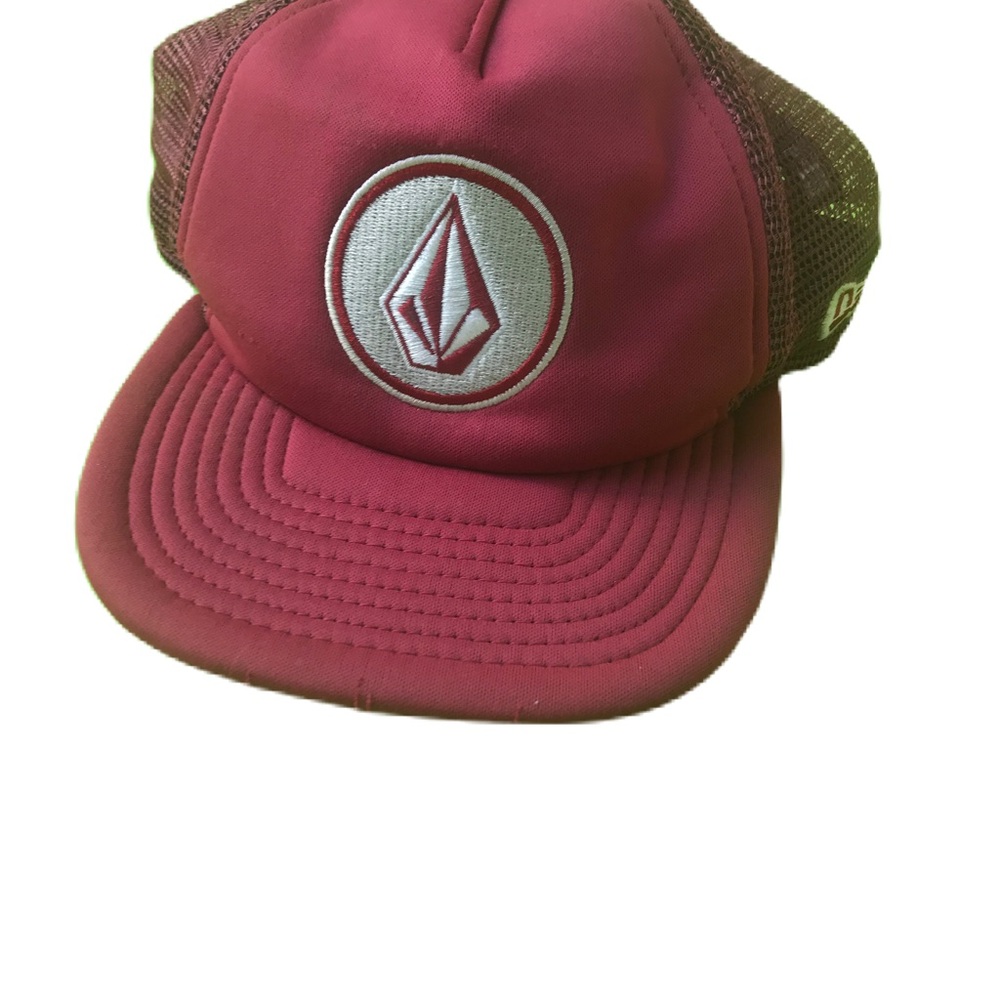 Kids Volcom Hat Snapback Adjustable Maroon Red Boys Cap -Size 6 (ages 3-6)
